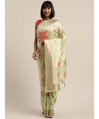 GREEN jacquard sarees 3