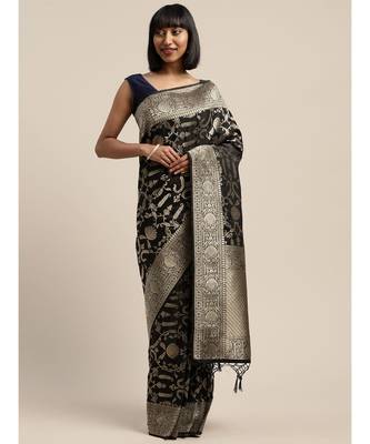 BLACK jacquard sarees 1