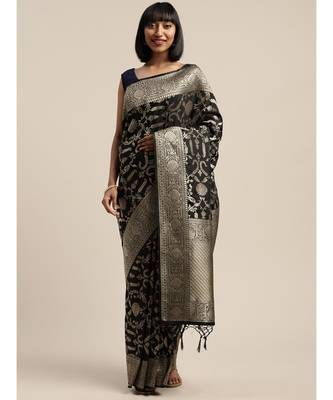 BLACK jacquard sarees 2
