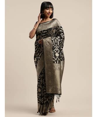 BLACK jacquard sarees 3