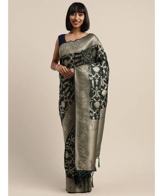 GREEN jacquard sarees 1