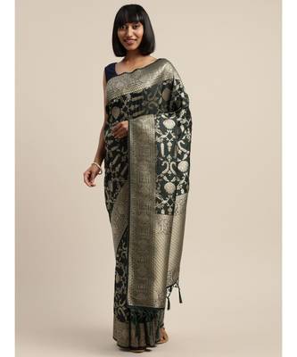 GREEN jacquard sarees 2