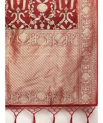 MAROON jacquard sarees 6