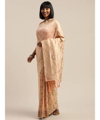 PEACH jacquard sarees 2