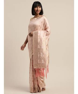 PINK jacquard sarees 2