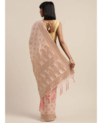 PINK jacquard sarees 4