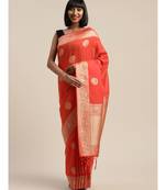 ORANGE jacquard sarees