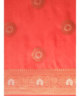 ORANGE jacquard sarees 4