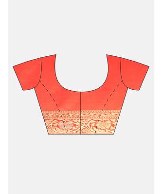 ORANGE jacquard sarees 6