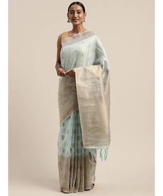 BLUE jacquard sarees 1