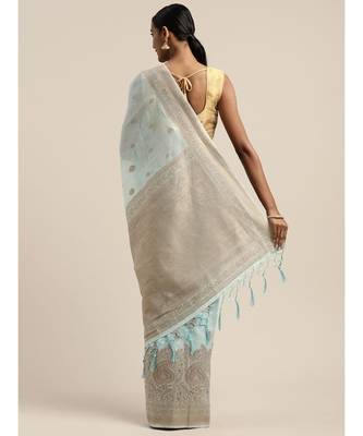 BLUE jacquard sarees 4
