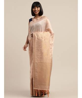 PEACH jacquard sarees 2
