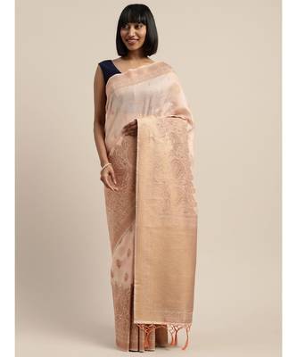 PEACH jacquard sarees 3