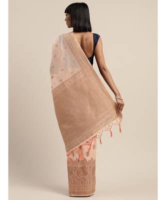 PEACH jacquard sarees 4