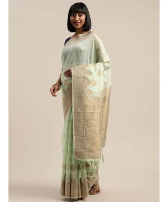 GREEN jacquard sarees 1