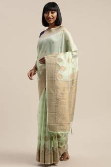 GREEN jacquard sarees