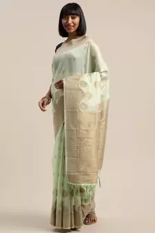 GREEN jacquard sarees