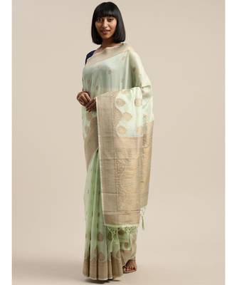 GREEN jacquard sarees 2