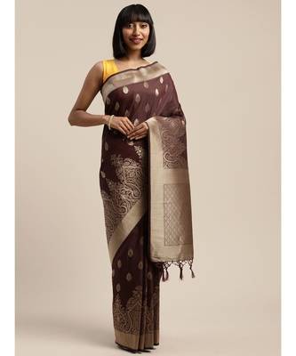 WINE jacquard sarees 1