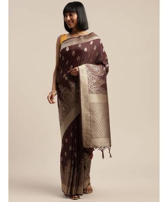 WINE jacquard sarees 2