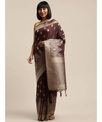 WINE jacquard sarees 3