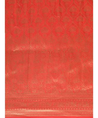 ORANGE jacquard sarees 4