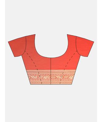 ORANGE jacquard sarees 6