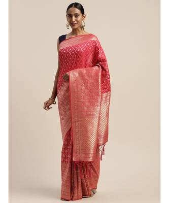 PINK jacquard sarees 2
