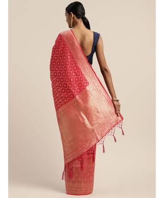 PINK jacquard sarees 4
