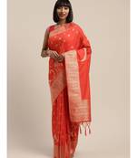 ORANGE jacquard sarees