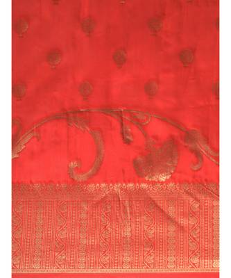 ORANGE jacquard sarees 4