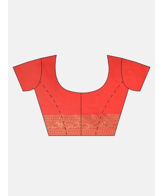 ORANGE jacquard sarees 6