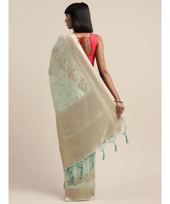 BLUE jacquard sarees 4