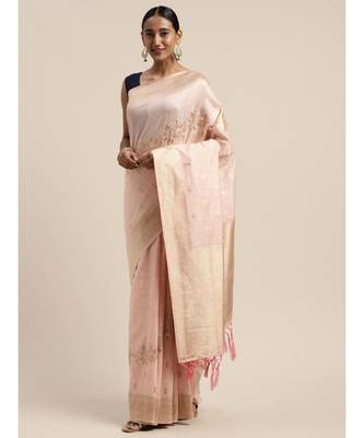 PINK jacquard sarees 1