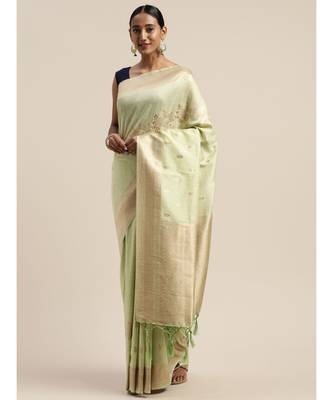GREEN jacquard sarees 1