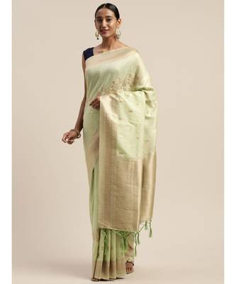 GREEN jacquard sarees 2