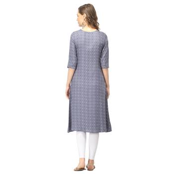 Grey printed rayon combo-kurtis 4