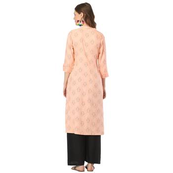 Peach printed rayon combo-kurtis 4