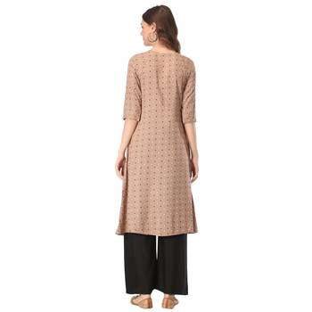 Brown printed rayon combo-kurtis 5