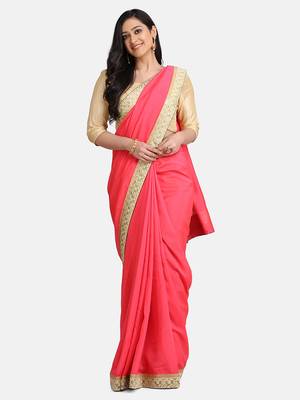 Gajari marble chiffon lace saree with blouse piece. 3