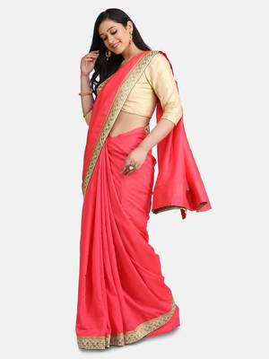 Gajari marble chiffon lace saree with blouse piece. 4