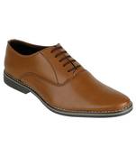 Vardhra Men's Brown Synthetic Leather Derby Leather Half Brogue Shoes