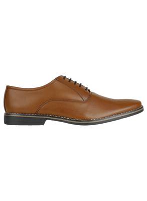 Vardhra Men's Brown Synthetic Leather Derby Leather Half Brogue Shoes 4