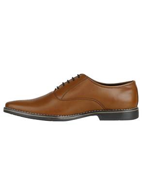 Vardhra Men's Brown Synthetic Leather Derby Leather Half Brogue Shoes 5