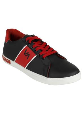 Vardhra Men's Red Synthetic Leather Outdoor Daily Casual Sneaker Shoes 1