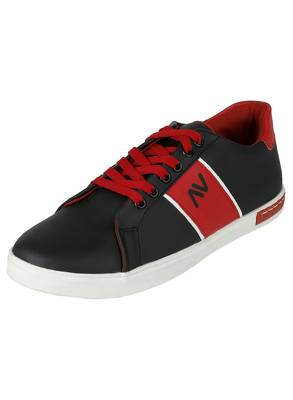 Vardhra Men's Red Synthetic Leather Outdoor Daily Casual Sneaker Shoes 2