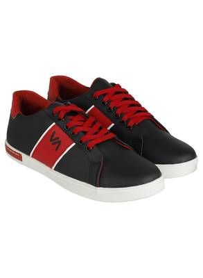 Vardhra Men's Red Synthetic Leather Outdoor Daily Casual Sneaker Shoes 3