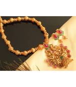 Beautiful Matte Finish Kemp Green Designer Necklace Set Dj21971