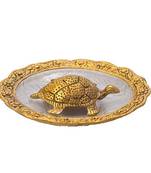 Shri Anand Glass Plate & Kachua Pooja Thali Fengshui Tortoise Turtle Yantra for Good Luck