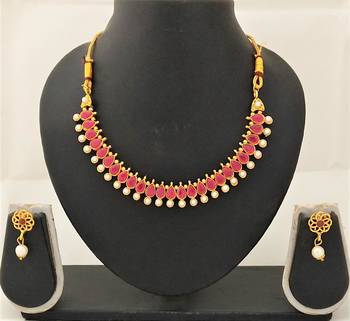 Designer CZ Ruby Stones Pearl Jewellery sets 1